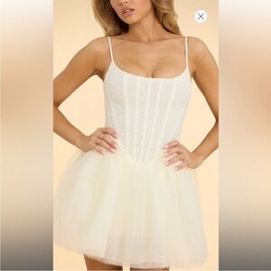 Oh Polly Embellished Corset Tulle Skirt Mini Dress